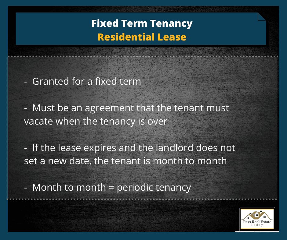 Fixed Term Tenancy Residential Lease