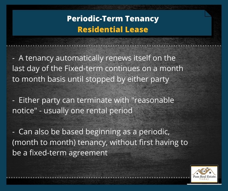 Periodic Term Tenancy Residential Lease